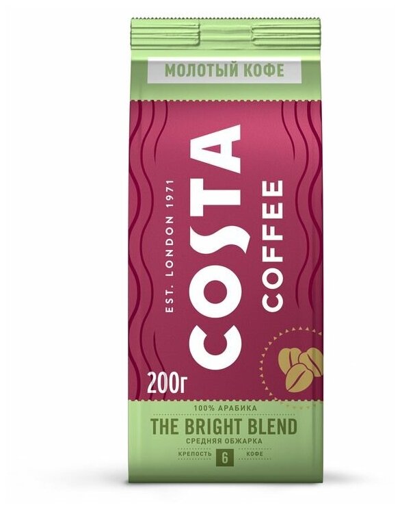 Молотый кофе Costa Coffee Bright blend, 200 г - фотография № 10