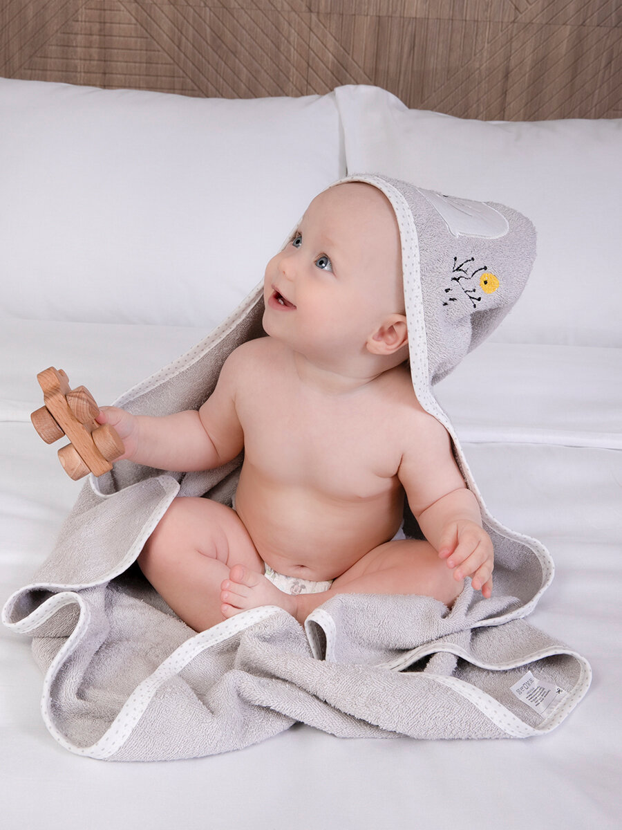 Полотенце детское с капюшоном 80x80 см для новорожденного - фотография № 9