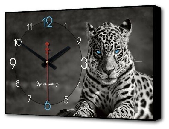 Часы настенные серия: Природа "Леопард" 1 АА плавный ход 57х35х4 см (1 шт.)