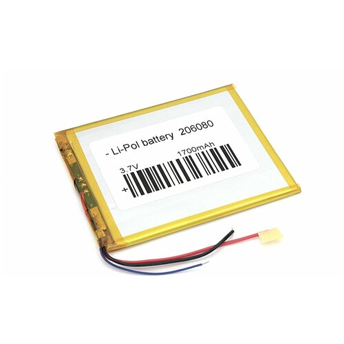 аккумулятор li pol батарея 2 5 60 80мм 2pin 3 7v 1700mah Аккумулятор Li-Pol (батарея) 2*60*80мм 3pin 3.7V/1700mAh