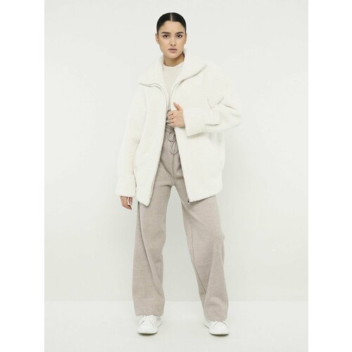 Куртка ALEF, размер 44, белый пальто из искусственного меха женская куртка новая зимняя корейская версия свободная короткая женская приталенная куртка с капюшоном