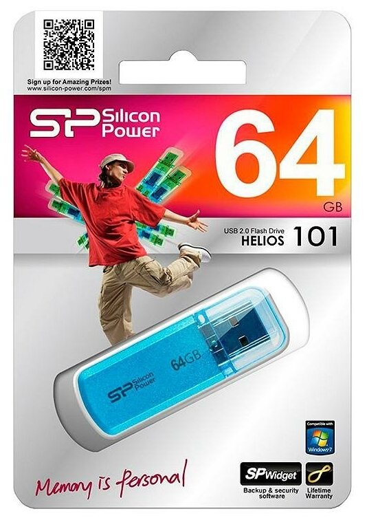 USB флешка Silicon Power Helios 101 64Gb blue USB 2.0