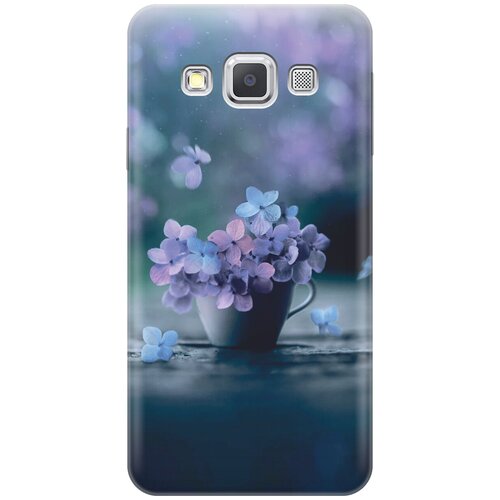 силиконовый чехол синие цветы в чашке на samsung galaxy a3 2016 самсунг а3 2016 Силиконовый чехол Синие цветы в чашке на Samsung Galaxy A3 / Самсунг А3