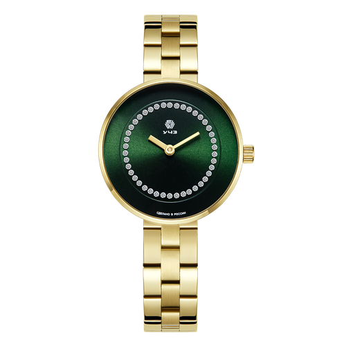 Наручные часы УЧЗ 3051В-6, зеленый, золотой