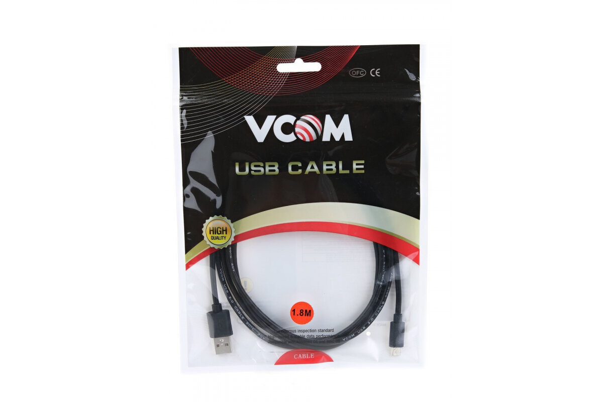 Кабель VCOM USB - microUSB (VUS6945), 1.8 м, черный VCOM Telecom - фото №10