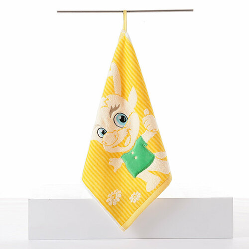 Полотенце-салфетка Дракоша на лужайке арт MZX5678 35х34 желтый