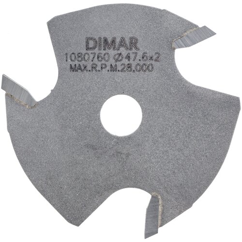 Фреза Dimar (Димар) 1080760 дисковая Z3 торцевой паз 2x12,8 мм D47,6 посадка 7,94 для оправки