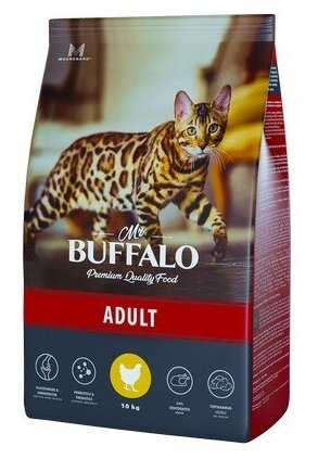 Mr. Buffalo ADULT сухой корм с курицей 10кг для кошек - фотография № 2