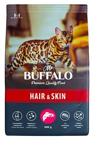 Сухой корм для кошек Mr.Buffalo ADULT HAIR & SKIN лосось 0,4кг - фотография № 6