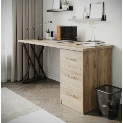 Письменный стол Лофт-1 с ящиками / Дуб Вотан / 1500х750х600