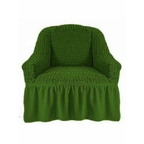 Чехол на кресло с оборкой, натяжной, универсальный, эластичный чехол на кресло-кровать стрейч на резинке с юбкой 120х80см