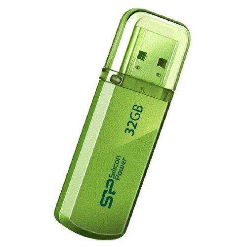 комплект 3 штук флеш память silicon power helios 101 32gb usb 2 0 син sp032gbuf2101v1b Флеш-память Silicon Power Helios 101 32GB USB 2.0, зеленый, алюминий, 1 шт.