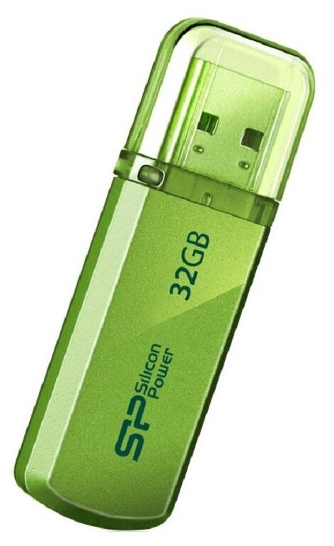 Флеш-память Silicon Power Helios 101 32GB USB 2.0, зеленый, алюминий
