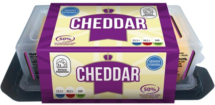 Сыр Cheese box полутвердый Чеддер полутвердый 50% 200г