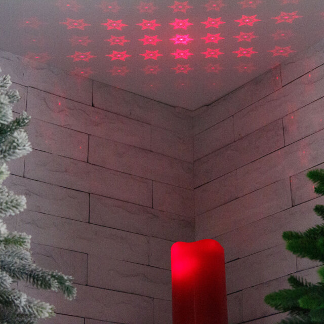Kaemingk Декоративный светильник - свеча Рубиновые Снежинки 15 см, 20 м2, на батарейках 482889