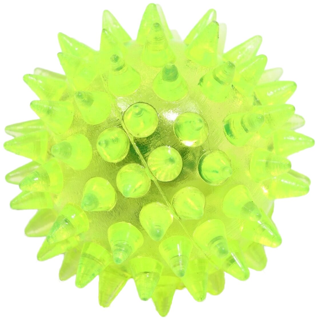 Мяч светящийся для животных малый, TPR, 4,5 см, жёлтый - фотография № 1