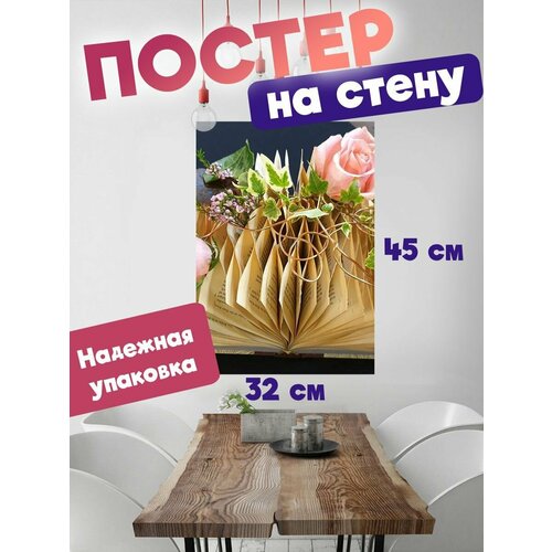 Постер 32х45 эстетика книг