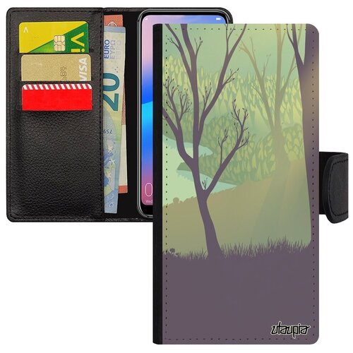 фото Дизайнерский чехол-книжка на телефон // samsung galaxy a50 // "лесные розы" дизайн пейзаж, utaupia, цветной