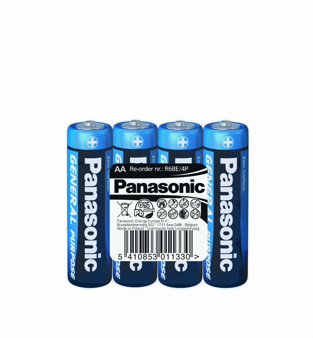 Батарейка солевая Panasonic General Purpose, AA, R6-4S, 1.5В, спайка, 4 шт. - фотография № 6