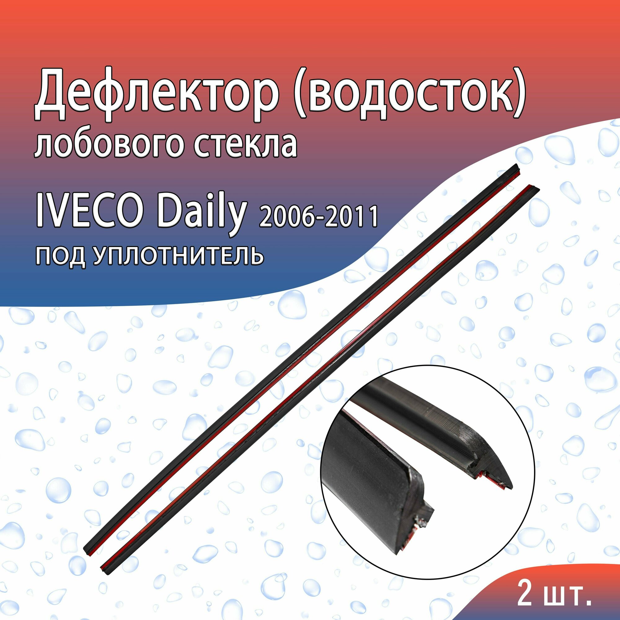 Водосток (дефлектор) лобового стекла под уплотнитель IVECO Daily (2006-2011г. в.)/ Ивеко Дейли IV