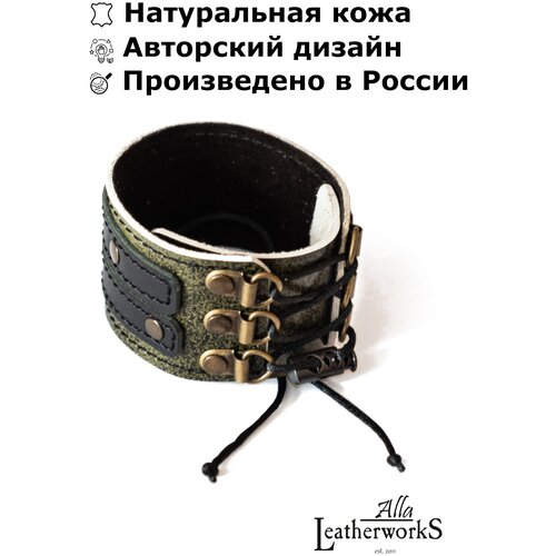 фото Браслет alla leatherworks натуральная кожа/ручная работа/мужской широкий "амазон"