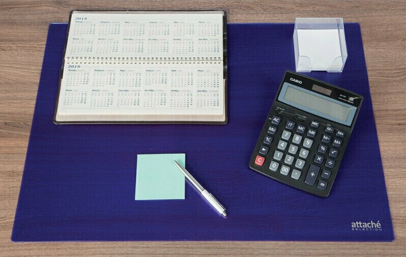 Коврик на стол Attache Selection 47,5x66см, прозрачный синий, 2808-501