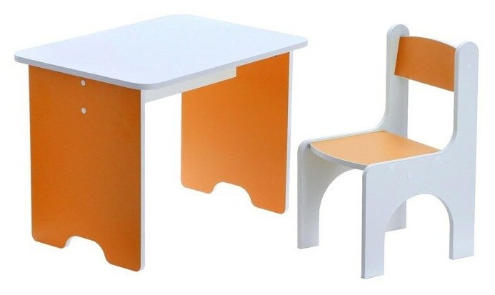 Комплект детской мебели ZABIAKA "Бело-оранжевый", стол и стул