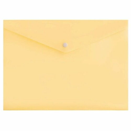 Папка-конверт на кнопке А4 180 мкм , полупрозрачная, жёлтая ваниль, 10 шт. brunovisconti папка конверт на кнопке а4 180 мкм авокадо любовь пластик