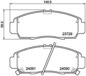 Дисковые тормозные колодки передние Mintex MDB2043 для Acura, BYD, Honda, Proton (4 шт.)