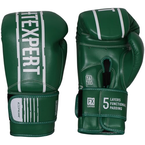 Перчатки для бокса Fight Expert Boxing 5L 16 унций кожаные зеленые
