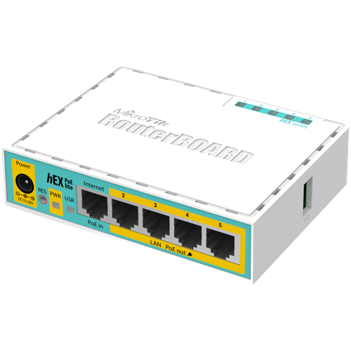 Роутер Wi-Fi MikroTik MikroTik hEX PoE lite RB750UPr2 беспроводной модем 4g lte usb поддержка всех операторов u96 3