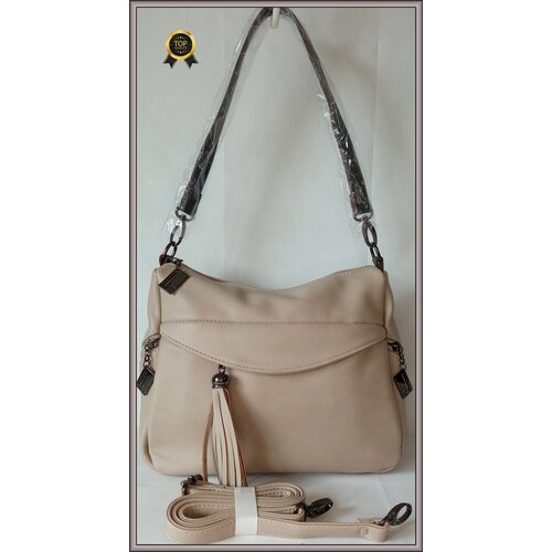 фото Сумка , фактура матовая, бежевый китай