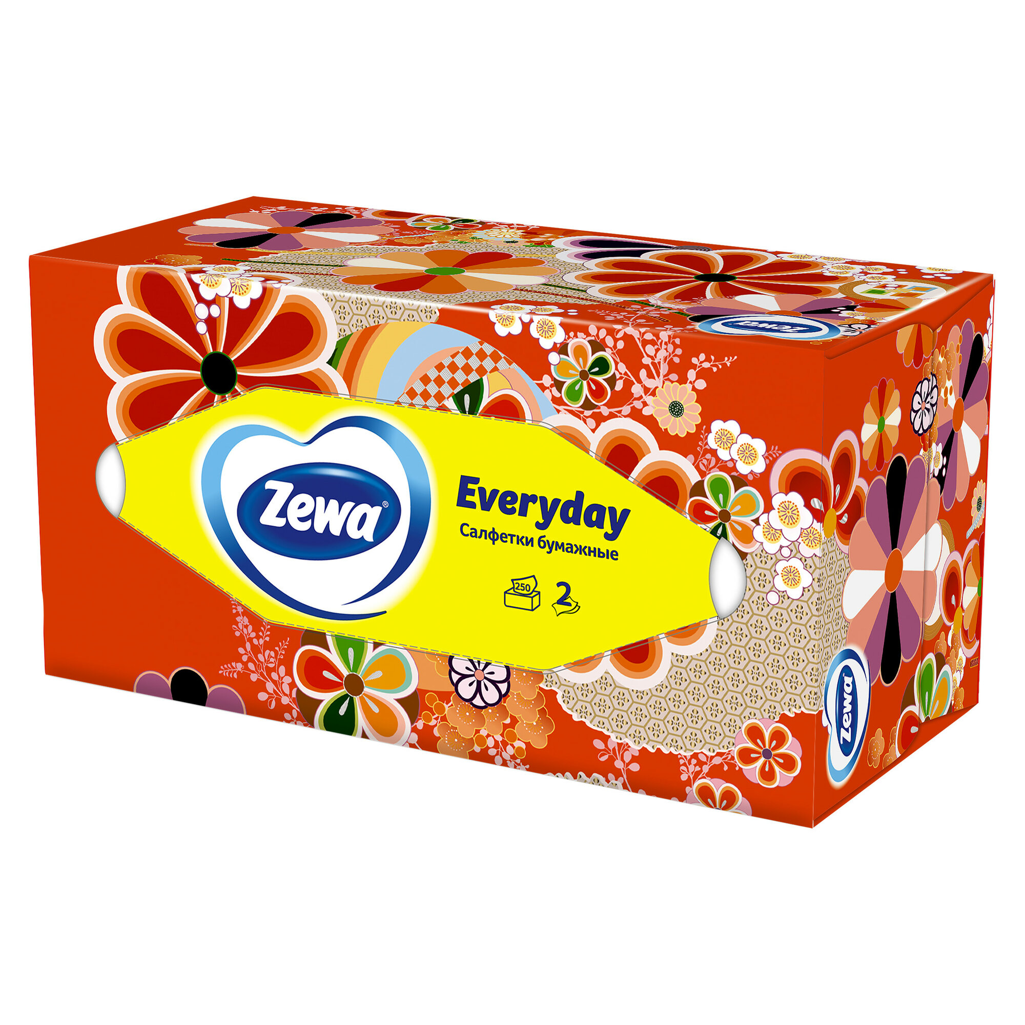 Салфетки бумажные в коробке Zewa Everyday, 2 слоя, 250 шт.