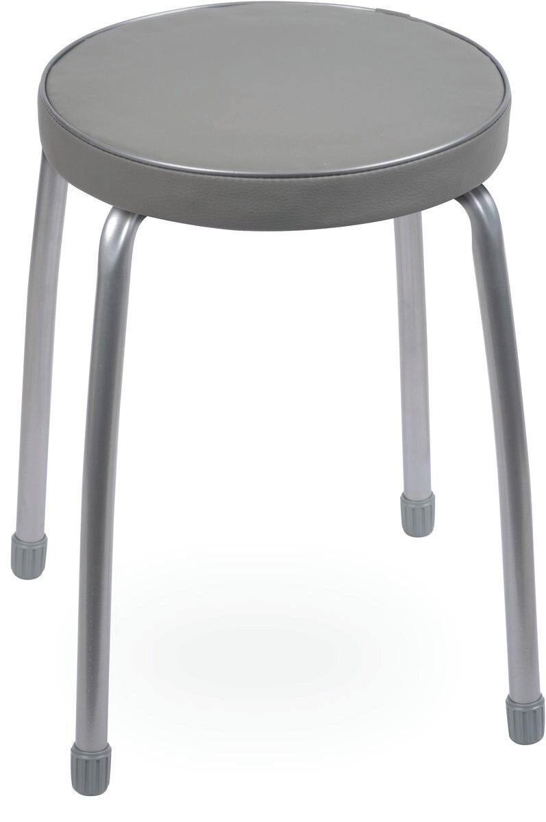 Табурет Nika Фабрик 2, мягкое круглое сиденье, d 32 см, темно-серый