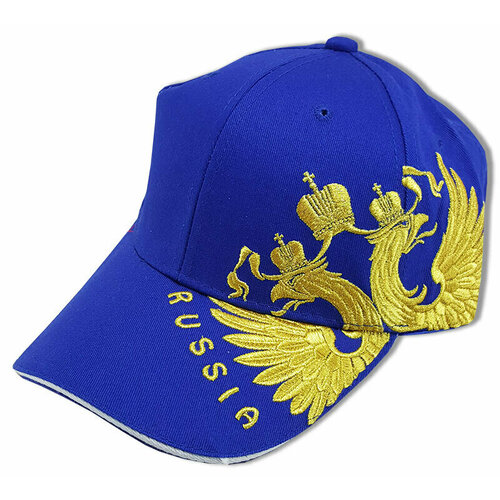 Бейсболка бини TopPresent бейсболка Герб России, синяя, размер универсальный, синий