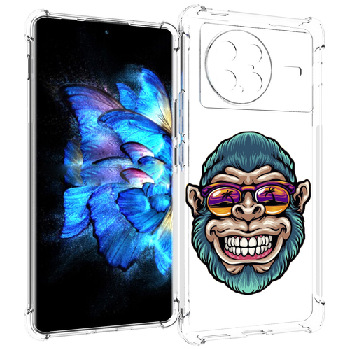 Чехол MyPads обезьяна улыбается для Vivo X Note 5G задняя-панель-накладка-бампер чехол mypads крутая обезьяна в очках для vivo x note 5g задняя панель накладка бампер