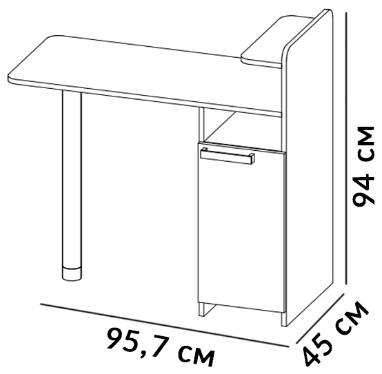 Стол макияжный №2 Стендмебель дуб крафт белый - фотография № 2