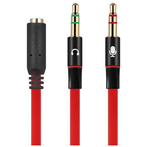 Аудио-разветвитель GSMIN A61 переходник на микрофон и наушники Mini Jack 3.5 мм (F) - Mini Jack 3.5 мм (M) + MIC 3.5 мм (M) (Красный) аудио разветвитель gsmin a61 переходник на микрофон и наушники mini jack 3 5 мм f mini jack 3 5 мм m mic 3 5 мм m 5шт красный