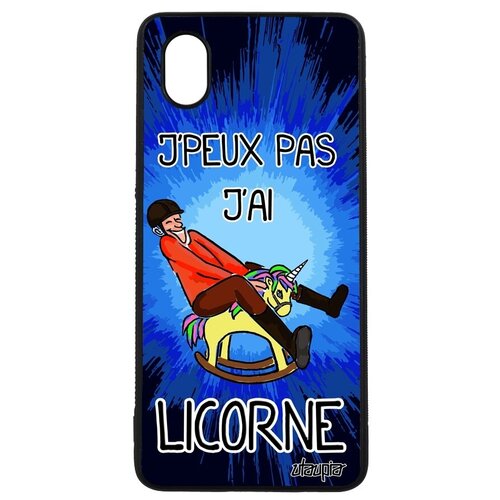 фото Защитный чехол для телефона // samsung galaxy a01 // "не могу - у меня единорог!" карикатура картинка, utaupia, белый