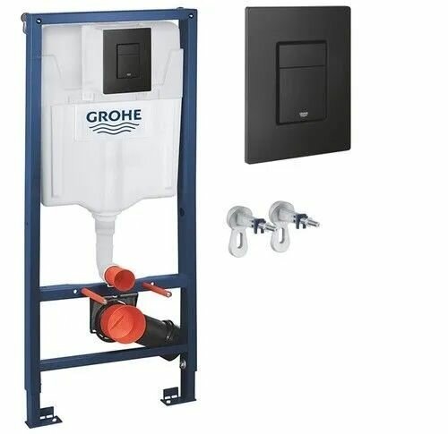 Инсталляция Grohe 39939000 (38811KF0) с панелью смыва черный матовый с крепежом 3 в 1