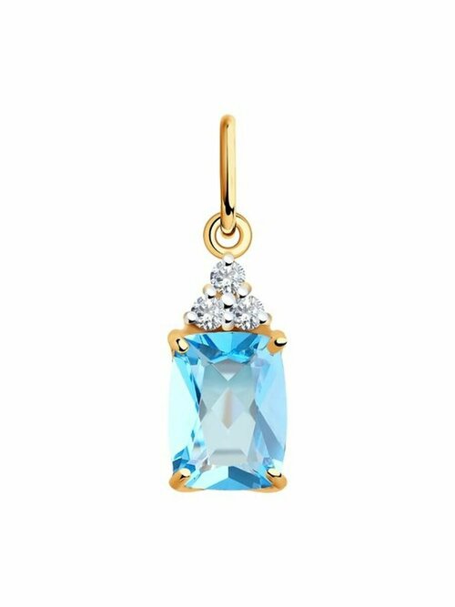 Подвеска MSJewellery, красное золото, 375 проба, топаз