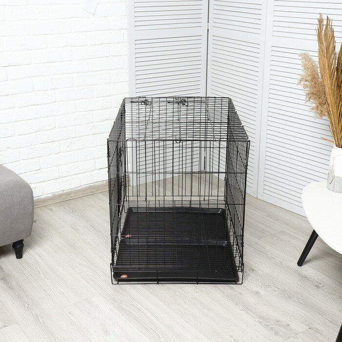Клетка с люком для собак и кошек, 85 х 60 х 70 см, чёрная Пижон 9187174 . - фотография № 3