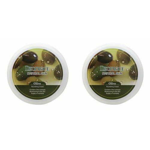 крем для лица shary moisturizing nourishing cream 80 г Deoproce Крем для лица и тела Natural Skin Olive Nourishing Cream, 100 г, 2 шт