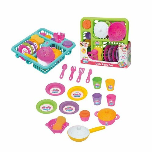 Набор посуды в лотке 21 предмет микс 4840₽