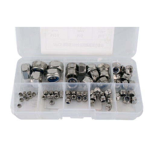 Набор гаек М2-М10 самоконтрящихся с нейлоновой вставкой 75 предметов ANROKEY 2537₽