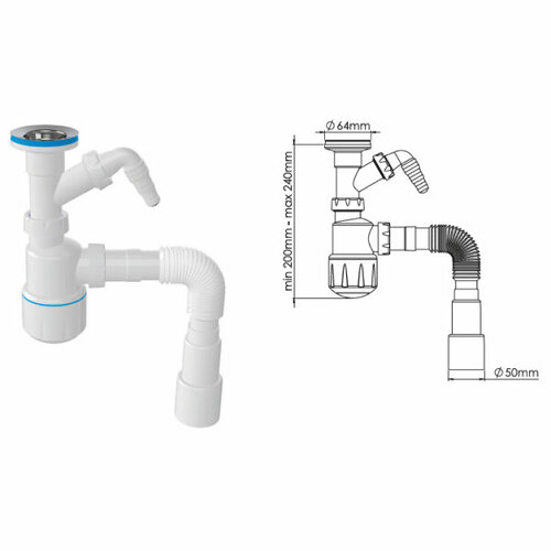 Сифон для умывальника Y105-6 1000₽
