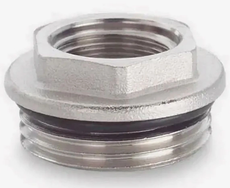 фото Футорка с уплотнительным кольцом 1/2" г * 1" ш, никелированный tim M302-24