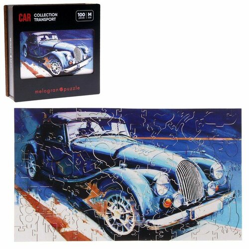 Melograno Puzzle Пазл фигурный «Автомобиль классический», 100 деталей, 28 × 16,5 см