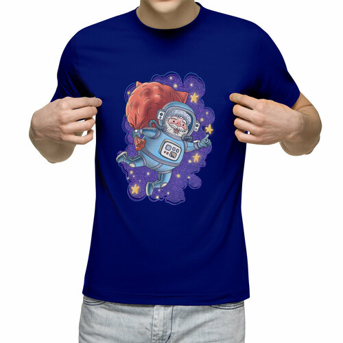 Футболка Us Basic, размер 2XL, синий мужская футболка космонавт в космосе m серый меланж