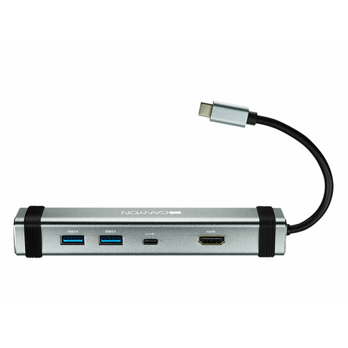 Док-станция Canyon DS-3 Type-C (2xUSB 3.0, USB Type-C, HDMI), Серый CNS-TDS03DG адаптер type c на hdmi usb 3 0 audio 3 5 type c серый